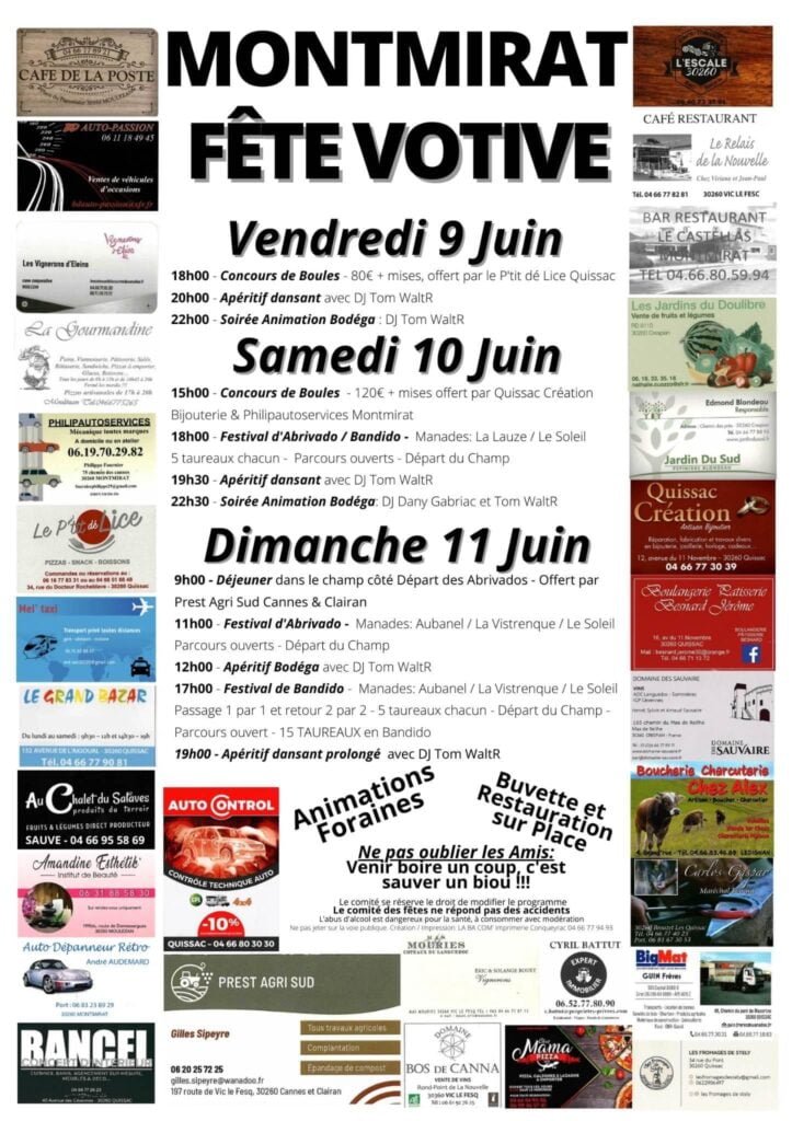 Fête Votive à Montmirat Gard 30