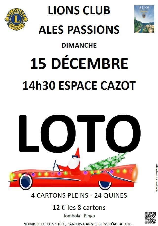 Affiche Loto Lions Club Alès Passions